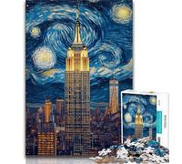 Puzzle da 1000 pezzi per adulti Empire State Building Night puzzle da 1000 pezzi per adulti e adolescenti design vivace e unico esperienza di gioco rilassante e stimolante (26x38cm)