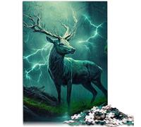 Puzzle da 1000 pezzi per adulti "Enchanted Deer Storm" - Puzzle divertimento in famiglia per 14 anni 26 x 38 cm