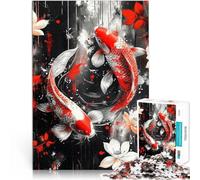 Puzzle da 1000 pezzi per adulti Equilibrio dell'acquerello del pesce Koi Gioco a quiz Ogni pezzo è unico - Gioco divertente e stimolante per tutta la famiglia 52x38cm