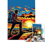 Puzzle da 1000 pezzi per adulti escursione al tramonto pop art sfida educativa gioco di velocità manuale rompicapo per ragazzi dai 14 anni in su (38x52cm)