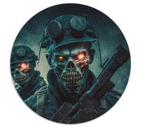 Puzzle da 1000 pezzi per adulti, esercito morto, soldato zombi, puzzle rotondi da 1000 pezzi per adulti, ideale come decorazione fai da te e come regalo rompicapo (dimensioni 67,5x67,5 cm)