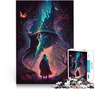 Puzzle da 1000 pezzi per adulti Esplorando una foresta surreale Per il divertimento in famiglia con poster abbinato e foglio di quiz 52x38cm