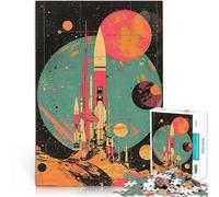 Puzzle da 1000 pezzi per adulti Esplorazione spaziale retrò Gioco di famiglia antistress sfida difficile con poster abbinato e foglio di quiz 38x26cm