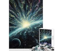 Puzzle da 1000 pezzi per adulti esplosione cosmica sulla Terra gioco rilassante adatto alle coppie decorazione da parete ideale come regalo (38x52cm)