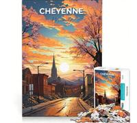 Puzzle da 1000 pezzi per adulti, Etat Du Wyoming, Cheyenne, gioco pratico, attività divertenti da fare a casa, gioco dal design accattivante 50x75cm