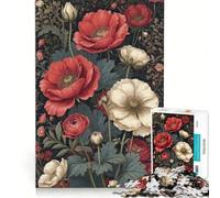 Puzzle da 1000 pezzi per adulti "Eterna eleganza del papavero", gioco impossibile, rilassante e stimolante per la mente, ideale come decorazione da scrivania 38x26cm