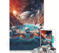 Puzzle da 1000 pezzi per adulti, Europa Sci Fi Water Park, gioco rilassante, allena la mente e la mano, compleanno e Natale 50x75cm