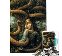 Puzzle da 1000 pezzi per adulti Eva e il serpente nel giardino dell'Eden Allegoria del puzzle per adulti gioco rilassante decorazione per la casa ideale come regalo per tutta la famiglia (38x26cm)
