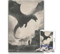 Puzzle da 1000 pezzi per adulti "Evocazione del drago ombra", perfetto per trascorrere ore tranquille e di svago, giocattolo di alta qualità con taglio preciso, dimensioni 50x75cm