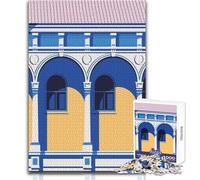 Puzzle da 1000 pezzi per adulti, facciata architettonica con archi e colonne, rilassante, tranquillo, divertente, giocattolo da gioco con taglio preciso dei pezzi, dimensioni 38x26cm