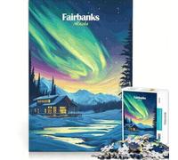 Puzzle da 1000 pezzi per adulti, Fairbanks, Alaska, Aurora Boreale, Gioco Impossibile, Sfida Difficile, Rafforza l'amore tra le coppie 38x52cm