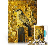 Puzzle da 1000 pezzi per adulti Falco d'oro in stile Gustav Klimt Fatto di legno，Adatto a persone dai 14 anni in su Giocattoli antistress Idee regalo。misurare：50x75cm/19.68x29.52pollice