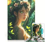 Puzzle da 1000 pezzi per adulti "Fanciulla della foresta incantata", gioco pratico, migliora la memoria, ideale come regalo per tutta la famiglia 38x52cm