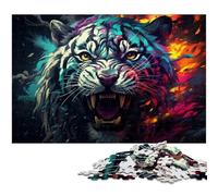Puzzle da 1000 pezzi per adulti fantasia a colori motivo tigre violenta puzzle di carta per adulti regalo divertente 1000 pezzi (38x26 cm)