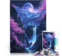Puzzle da 1000 pezzi per adulti Fantasia al neon giapponese Riduzione dello stress interessante Migliorare l'amore tra le coppie 38x26cm