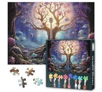 Puzzle da 1000 pezzi per adulti fantasia albero - impegnativo puzzle famiglia chitarra 70 x 50 cm puzzle gioco foresta e luna, puzzle per donne decorazione della casa