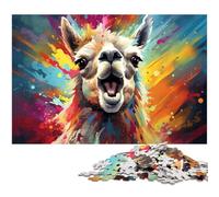Puzzle da 1000 pezzi per adulti fantasia colorato alpaca regalo antistress sfida difficile 1000 pezzi (75x50 cm)