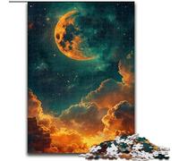 Puzzle da 1000 pezzi per adulti, fantasia con luna e nuvole, in cartone, intrattenimento rilassante, perfetto regalo di Natale e decorazione per la casa, 1000 pezzi(26x38cm)