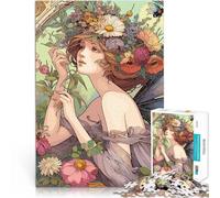 Puzzle da 1000 pezzi per adulti Fantasia del giardino dei folletti Divertimento in famiglia con poster abbinato e foglio di quiz 38x26cm