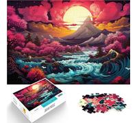 Puzzle da 1000 pezzi per adulti Fantasia Giapponese Paesaggio Cartoon Puzzle antistress per ragazzi dai 14 anni in su, 26 x 38 cm