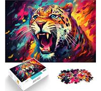 Puzzle da 1000 pezzi per adulti fantasia giungla leopardo giocattolo educativo intellettuale decompressione migliora la memoria per adolescenti dai 14 anni in su, 26 x 38 cm