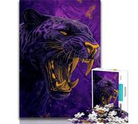 Puzzle da 1000 pezzi per adulti, fantasia leopardo nero, 1000 pezzi per adulti, impegnativo, difficile, regalo per tutta la famiglia (dimensioni 38x26cm)