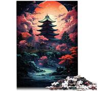 Puzzle da 1000 pezzi per adulti fantasia puzzle con pagoda giapponese e motivo cartoni animati, 26 x 38 cm, decorazione per la casa unica e regali per adolescenti dai 14 anni in su