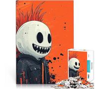 Puzzle da 1000 pezzi per adulti Fantasma punk sorridente Difficile da completare ma divertente e umoristico Compleanno e regali unici 38x26cm