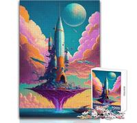 Puzzle da 1000 pezzi per adulti, fantastico gioco intellettuale "Razzo sul mare", divertente e umoristico, regalo di compleanno, dimensioni 50x75cm