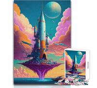 Puzzle da 1000 pezzi per adulti, fantastico gioco intellettuale "Razzo sul mare", divertente e umoristico, regalo di compleanno, dimensioni 38x26cm