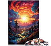 Puzzle da 1000 pezzi per adulti, fantastico spettacolo al tramonto, compito di pensiero, 26 x 38 cm, gioco educativo per compleanno, Natale