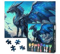 Puzzle da 1000 pezzi per adulti Fantasy Animals Puzzle 1000 pezzi Blue Dragon Puzzles Adult and Adolescent Family Toy for Home Bedroom Hallway Decoration Finished Size: 70 x 50 cm