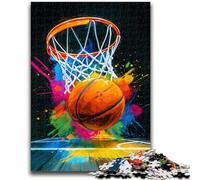 Puzzle da 1000 pezzi per adulti Fantasy Basketball, puzzle da 1000 pezzi, giocattoli per l'intrattenimento della famiglia con poster abbinato e foglio di quiz 38x26cm