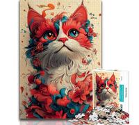 Puzzle da 1000 pezzi per adulti Fantasy Cat, puzzle da 1000 pezzi per adolescenti, pezzi completamente interconnessi e di forma casuale (38x26cm)