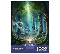 Puzzle Da 1000 Pezzi Per Adulti Fantasy Forest with Musical Notes Puzzle Per Adulti Gioco Per Famiglie Migliora La Memoria Compleanni E Regali 38x26cm/1000pcs