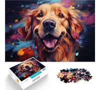 Puzzle da 1000 pezzi per adulti Fantasy-Golden Retriever per attività familiari, 26 x 38 cm, antistress vacanza a casa
