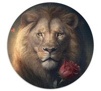 Puzzle da 1000 pezzi per adulti Fantasy Lion Puzzle rotondi da 1000 pezzi per adulti per adolescenti e famiglie, perfetto arredamento fai da te e sfida rompicapo 67,5x67,5 cm