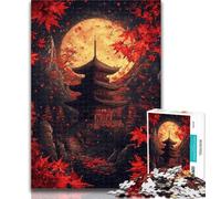 Puzzle da 1000 pezzi per adulti, fantasy, tempio giapponese, per adolescenti, 1000 pezzi, ideali come regali per tutta la famiglia, dai 14 anni in su, 50x75cm