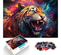 Puzzle da 1000 pezzi per adulti Fantasy Wild Tiger Puzzle decorazione da parete 26 x 38 cm antistress Staycation Tempo ucciso