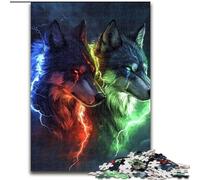 Puzzle da 1000 pezzi per adulti Fantasy Wolf Puzzle da 1000 pezzi Regalo di Natale, Ideale per ufficio, camera da letto, soggiorno (Dimensioni 26x38cm)