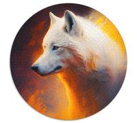 Puzzle da 1000 pezzi per adulti Fantasy Wolf Puzzle rotondo da 1000 pezzi Ideale come regalo per le feste e come decorazione per la casa 67,5x67,5 cm