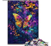 Puzzle da 1000 pezzi per adulti, farfalla colorata e bellissima in legno, perfetto per regali di compleanno, Natale e Halloween, 50x75cm, decorazione artistica fai da te, regalo di compleanno perfetto