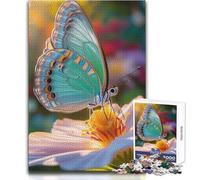 Puzzle da 1000 pezzi per adulti Farfalla su fiore Gioco di precisione esatto per trascorrere un piacevole tempo libero Dimensioni giocattolo 38x26cm