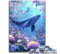 Puzzle da 1000 pezzi per adulti, farfalle e balene, giocattolo educativo per l'apprendimento, ideale come regalo per tutta la famiglia, 26x38cm