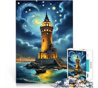 Puzzle da 1000 pezzi per adulti Faro in Stay Night Antistress Vacanza in patria Uccidere il tempo Migliorare l'amore tra le coppie 38x26cm