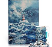 Puzzle da 1000 pezzi per adulti Faro nella tempesta Giocattoli educativi per l'apprendimento Giochi per famiglie Regali di Babbo Natale segreto 52x38cm