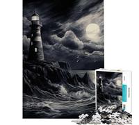 Puzzle da 1000 pezzi per adulti Faro nella tempesta giochi per famiglie giocattoli avvincenti per coltivare la pazienza regalo di compleanno un'opera d'arte (dimensioni 75x50cm)