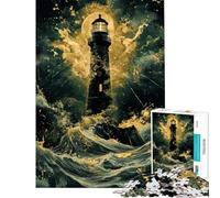 Puzzle da 1000 pezzi per adulti faro nella tempesta gioco per famiglie sfida impegnativa regalo per amici e parenti (dimensioni 50x75cm)