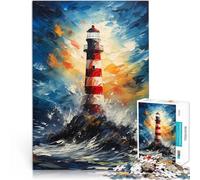 Puzzle da 1000 pezzi per adulti Faro nella tempesta per il giocattolo di sfida del gioco educativo Adatto per la decorazione del desktop 75x50cm