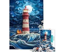 Puzzle da 1000 pezzi per adulti "Faro nella tempesta" - Sfida educativa - Regalo per donne - Gioco pratico per età dai 14 anni in su (38x26cm)